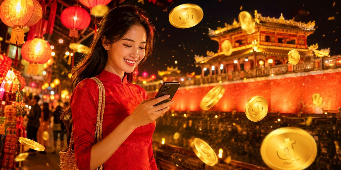 Chợ đêm Huế sôi động với người chơi xổ số và giải trí trực tuyến