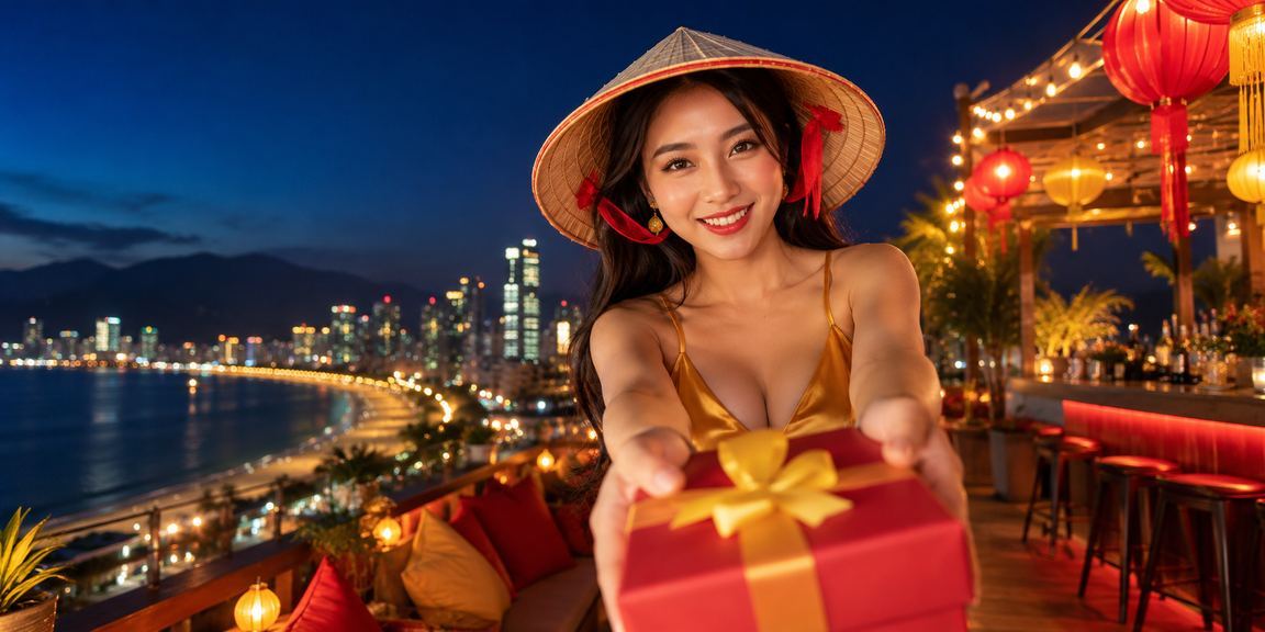 Người chơi tại Nha Trang trải nghiệm ứng dụng casino trực tuyến bên bờ biển đội nón lá