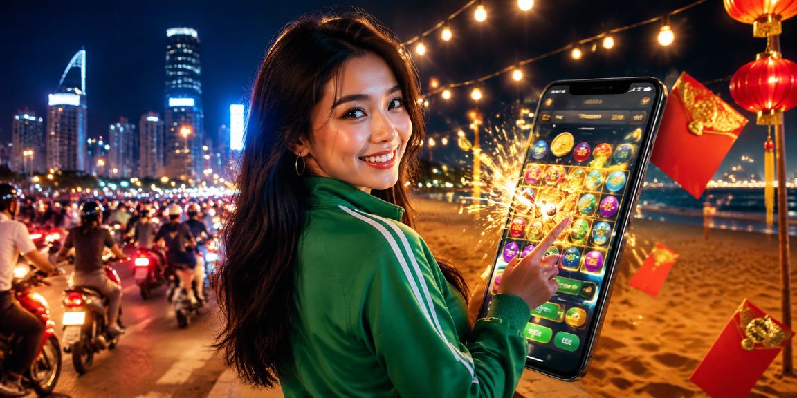 Không gian casino hiện đại tại Việt Nam với bàn cược và ánh đèn chuyên nghiệp